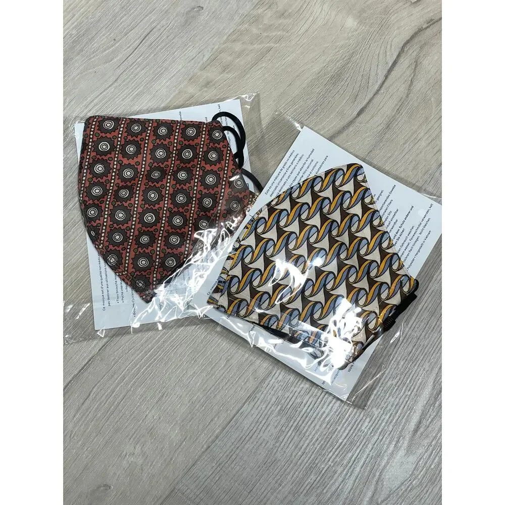 Tory Burch 2 Printed Two Layer Adjustable Face Mask New Limited Print